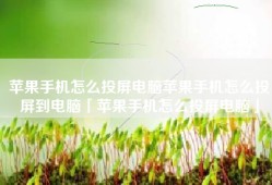 苹果手机怎么投屏电脑苹果手机怎么投屏到电脑「苹果手机怎么投屏电脑」